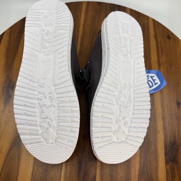 Hey Dude Mens Size 9 Wally Slub Dark Grey Shoes Loafers NEW - Picture 7 of 10